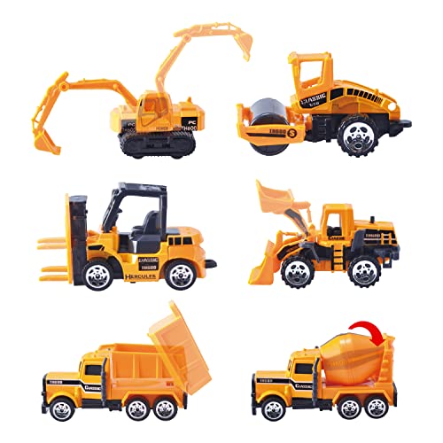 JOYIN Construction Transport Cargo Toy Airplane Car Play Set Including 1 Transport Helicopter with Real Lights, 6 Diecast Vehicles, 12 Action Figures, Birthday Gift for Boys and Girls (Yellow) from Joyin. Inc