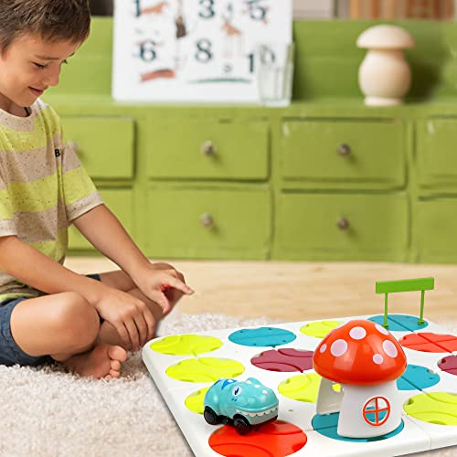 BOMPOW New Version Toddler Track Car Toys Maze Car Vehicles Play Set with Dinosaur Cars Kids Toys Present by BOMPOW