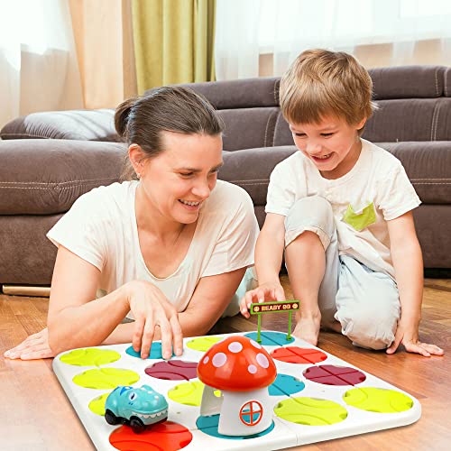 BOMPOW New Version Toddler Track Car Toys Maze Car Vehicles Play Set with Dinosaur Cars Kids Toys Present by BOMPOW