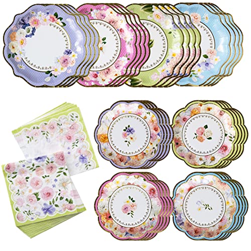 Tea Party Decorations Tableware Set by Kate Aspen (62 Pc, 16 Guests), Colorful Pastel Party Supplies for Bridal Showers, Baby Shower, Garden Party, Birthdays by Kate Aspen