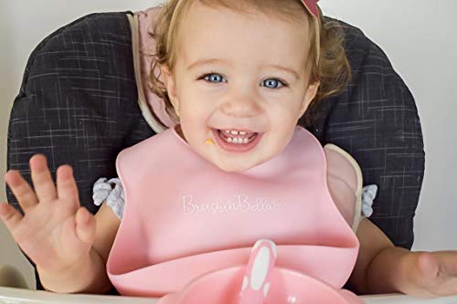 BrushinBella Baby Feeding Supplies - Complete Baby Feeding Set with Baby Plate, Baby Spoons First Stage, Silicone Bib and Snack Cup - Infant Eating Utensils and Baby Bowl with Suction from BrushinBella