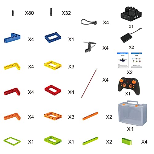 Mini Drone with Creative DIY Building Blocks for Kids Beginners and Adults, 5-in-1 toy for Educational STEM Science Experiment, Family Activity, Birthday Gift Christmas, Small RC Drone Quadcopter with Altitude Hold,3D Flip, Headless Mode,Stress Relief Toy