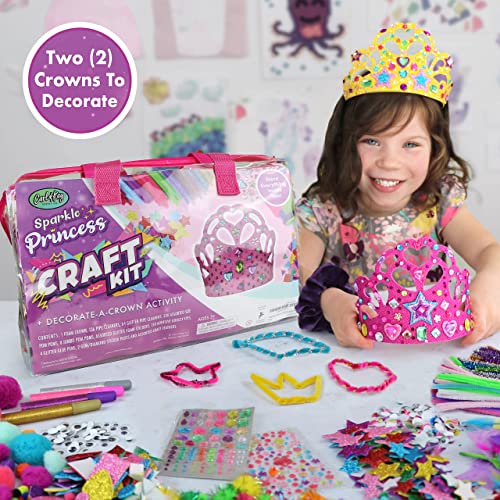 Craft Kit for Girls + 2 Princess Crowns to Decorate, Arts and Crafts for Girls Ages 6-8, Girls Crafts for Kids Ages 8-12, Girls Toys 4 5 7 Year Old Girl Gifts Birthday 9 10 11 Kids Craft Supplies Set from Carl & Kay Supply Co.
