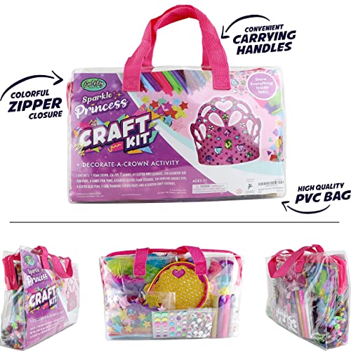 Craft Kit for Girls + 2 Princess Crowns to Decorate, Arts and Crafts for Girls Ages 6-8, Girls Crafts for Kids Ages 8-12, Girls Toys 4 5 7 Year Old Girl Gifts Birthday 9 10 11 Kids Craft Supplies Set from Carl & Kay Supply Co.