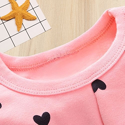 Baby Girl Clothes Infant Outfits Set 2 Pieces with Long Sleeved Tops + Pants (3-4 T, Pink-Black) from 
