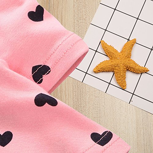 Baby Girl Clothes Infant Outfits Set 2 Pieces with Long Sleeved Tops + Pants (3-4 T, Pink-Black) from 