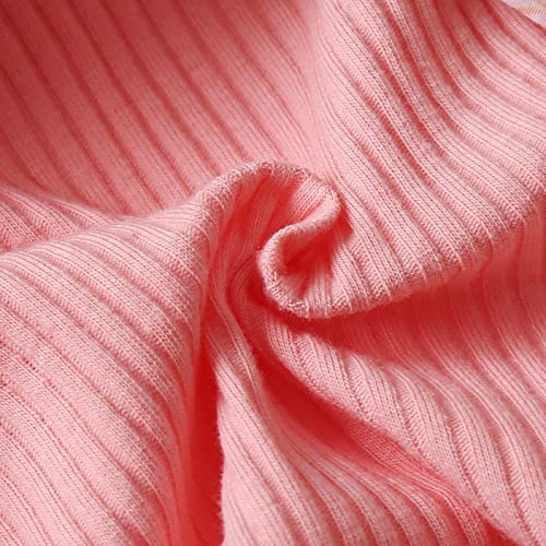 Newborn Baby Girl Clothes Summer Infant Romper Outfit Short Sleeve Suspender Ribbed Shorts Onesie with Headband 0-3 Months by MBMSHEGH