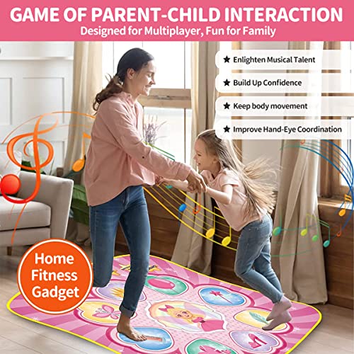 Dance Mat-Dance Game Toys Gift for Girls Boys 3-12 Year Old-Electronic Dance Play Mat With 8 Challenge Levels,Built-in Music,Touch Sensitive LED Light Up-Christmas Birthday Gift Ideas for Kids from WWTuudsum