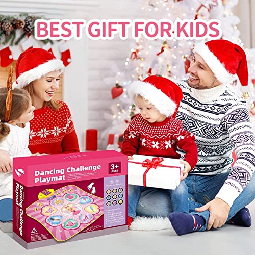Dance Mat-Dance Game Toys Gift for Girls Boys 3-12 Year Old-Electronic Dance Play Mat With 8 Challenge Levels,Built-in Music,Touch Sensitive LED Light Up-Christmas Birthday Gift Ideas for Kids from WWTuudsum