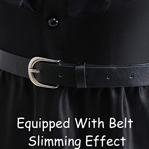 VORLITS Wednesday Addams Costume Dress For Girls Dress Up Fancy Halloween Cosplay Outfit Christmas Party With Wigs Belt from 