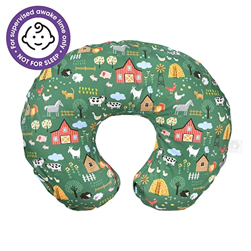 Boppy Original Nursing Support, FKA Boppy Nursing Pillow, Green Farm, Ergonomic Breastfeeding, Bottle Feeding, and Bonding, Firm Hypoallergenic Fiber Fill, Removable Cover, Machine Washable by Boppy