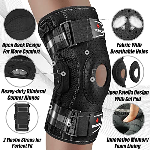 NEENCA Professional Hinged Knee Brace, Medical Knee Support with Removable Dual Side Stabilizers for Knee Pain, Arthritis, Meniscus Tear, Sports, Injury Recovery, Joint Pain Relief, ACL. Men & Women from NEENCA