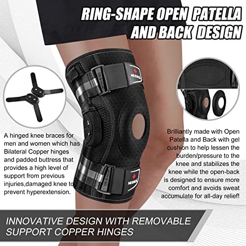 NEENCA Professional Hinged Knee Brace, Medical Knee Support with Removable Dual Side Stabilizers for Knee Pain, Arthritis, Meniscus Tear, Sports, Injury Recovery, Joint Pain Relief, ACL. Men & Women from NEENCA