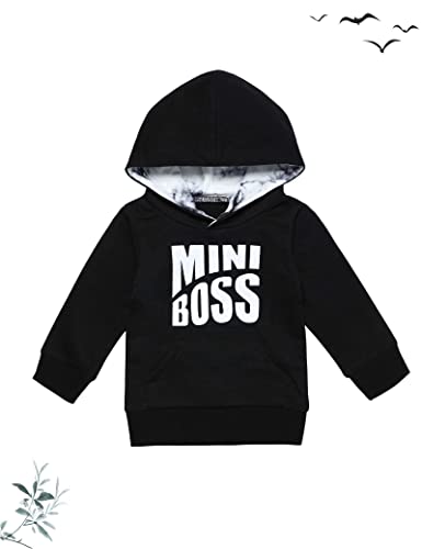 Newborn Boy Outfits 0-3-6 Months Baby Boy Clothes Black Winter Outfit MINI BOSS Hoodie Sweatshirt + Tie Dye Pants 2Pcs Set by 
