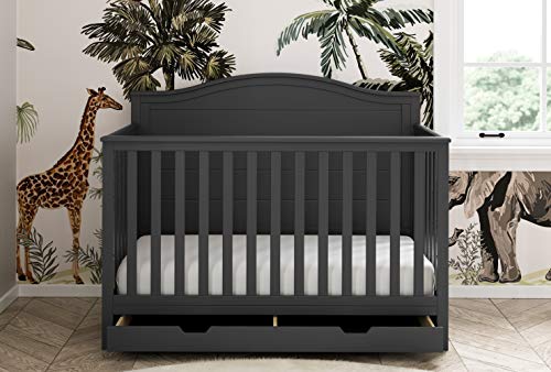 Storkcraft Moss 5-in-1 Convertible Crib with Drawer (Gray) â GREENGUARD Gold Certified, Crib with Drawer Combo, Includes Full-Size Nursery Storage Drawer, Converts to Toddler Bed and Full-Size Bed by AmazonUs/CANHW