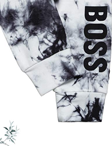 Newborn Boy Outfits 0-3-6 Months Baby Boy Clothes Black Winter Outfit MINI BOSS Hoodie Sweatshirt + Tie Dye Pants 2Pcs Set by 