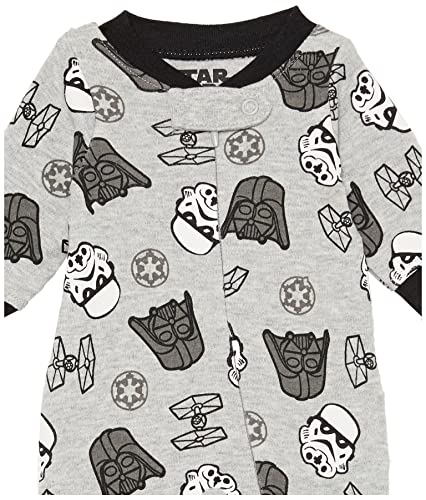 Amazon Essentials Disney | Marvel Baby Boys' Pajama Sets, Pack of 2, Black/Grey, Star Wars Tiny Trooper, 3 Months by Amazon Essentials