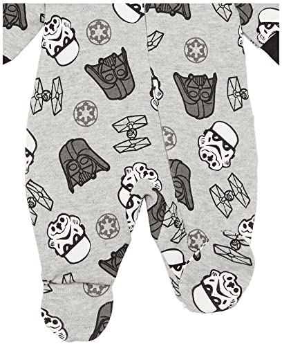 Amazon Essentials Disney | Marvel Baby Boys' Pajama Sets, Pack of 2, Black/Grey, Star Wars Tiny Trooper, 3 Months by Amazon Essentials