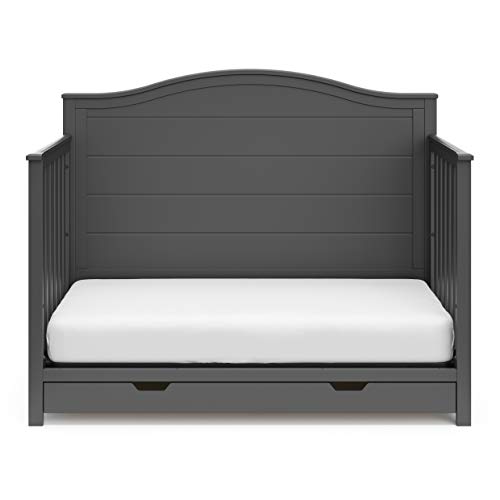 Storkcraft Moss 5-in-1 Convertible Crib with Drawer (Gray) â GREENGUARD Gold Certified, Crib with Drawer Combo, Includes Full-Size Nursery Storage Drawer, Converts to Toddler Bed and Full-Size Bed by AmazonUs/CANHW