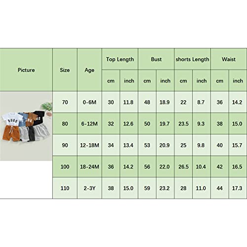 Toddler Baby Boy Bubs Summer Clothes Short Sleeve T-Shirt and Solid Shorts Outfit Cute Infant Clothing Set (Blue Bubs, 6-12 Months) by xiqaalombvt