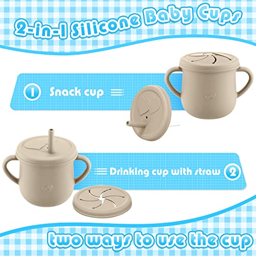 21 Pcs Baby Led Weaning Supplies Silicone Baby Feeding Set Baby Toddlers Utensils Divided Suction Plates Bowls Forks Spoons Cup Adjustable Bibs Placemat Self Feeding Eating Utensils, 3 Colors from Nuanchu