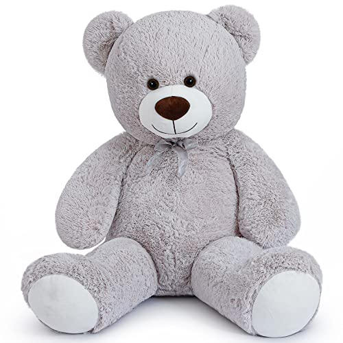 SNOWOLF XXL Teddy Bear 43 inch Giant Plush Bears Cute Stuffed Animal Plush Toys 110cm Large Bear Cuddly Doll Gift for Kids Boys Girls Birthday Christmas Valentine's Day (3.6ft / 43.3inch, Grey) by SNOWOLF