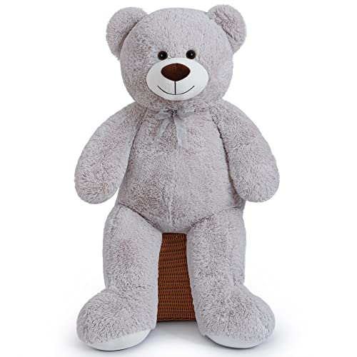 SNOWOLF XXL Teddy Bear 43 inch Giant Plush Bears Cute Stuffed Animal Plush Toys 110cm Large Bear Cuddly Doll Gift for Kids Boys Girls Birthday Christmas Valentine's Day (3.6ft / 43.3inch, Grey) by SNOWOLF