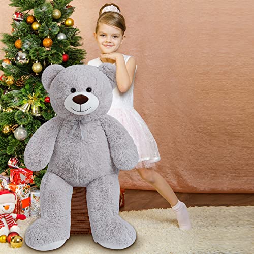 SNOWOLF XXL Teddy Bear 43 inch Giant Plush Bears Cute Stuffed Animal Plush Toys 110cm Large Bear Cuddly Doll Gift for Kids Boys Girls Birthday Christmas Valentine's Day (3.6ft / 43.3inch, Grey) by SNOWOLF