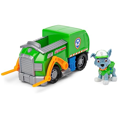 Paw Patrol, Rockyâs Recycle Truck Vehicle with Collectible Figure, for Kids Aged 3 and Up from Spin Master