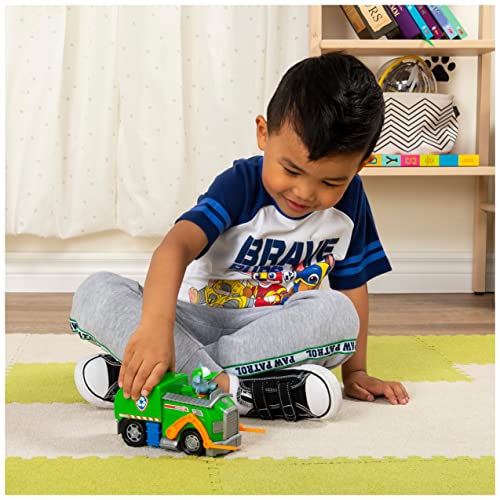 Paw Patrol, Rockyâs Recycle Truck Vehicle with Collectible Figure, for Kids Aged 3 and Up from Spin Master