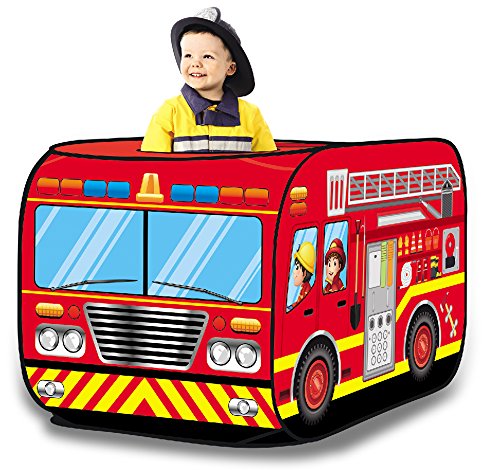 Pop Up Play Tent for Kids - My First Foldable Indoor & Outdoor Playhouse Vehicle Toys for Toddlers, Boys and Girls (Fire Truck) by Liberty Imports