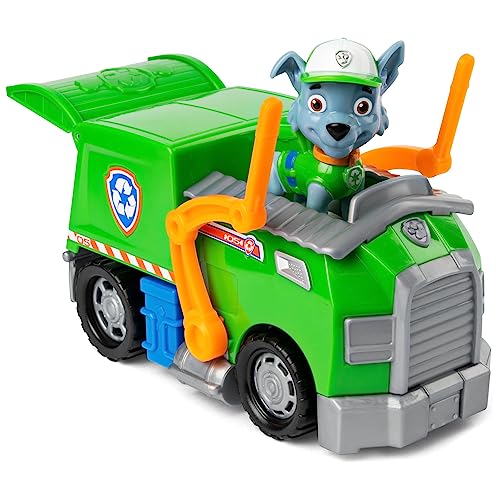 Paw Patrol, Rockyâs Recycle Truck Vehicle with Collectible Figure, for Kids Aged 3 and Up from Spin Master