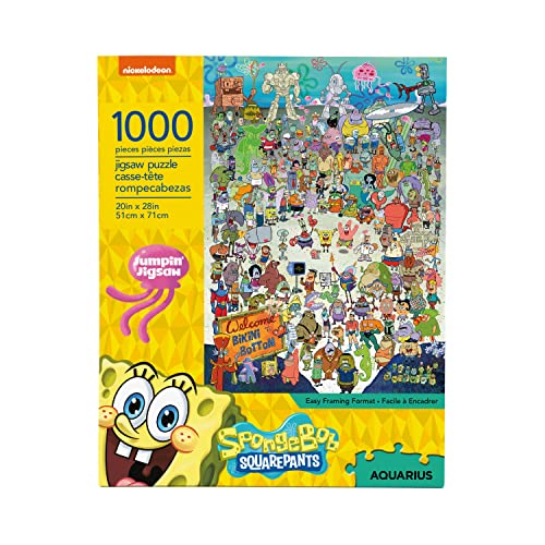AQUARIUS Spongebob Squarepants Puzzle (1000 Piece Jigsaw Puzzle) - Officially Licensed Spongebob Merchandise & Collectibles - Glare Free - Precision Fit - Virtually No Puzzle Dust - 20 x 28 Inches from Aquarius