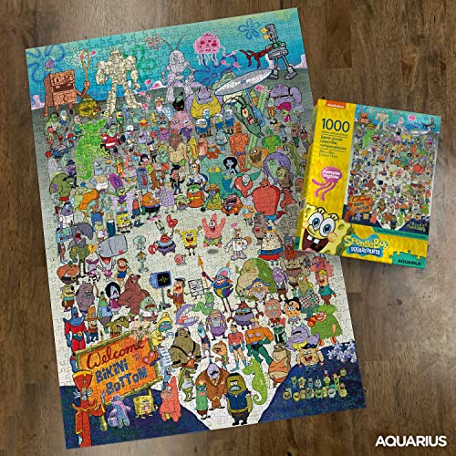 AQUARIUS Spongebob Squarepants Puzzle (1000 Piece Jigsaw Puzzle) - Officially Licensed Spongebob Merchandise & Collectibles - Glare Free - Precision Fit - Virtually No Puzzle Dust - 20 x 28 Inches from Aquarius
