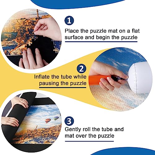 Jigsaw Puzzle Mat Roll Up for 1500, 1000, 500 Pieces with 6 Pcs Sorter Trays, Puzzle Keeper Cover Saver Storage, Table Board for Adults Kids Men Women Large Portable Puzzle Holder Organizer Pad from Genovega