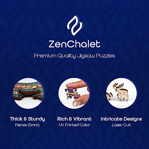 ZenChalet 200 Pcs Guitar-Shaped Wooden Jigsaw Puzzle for Adults - 7.5 x 22.5 Inches Wood Cut Puzzle Box - Challenging Unique Shaped Jigsaw Puzzle from ZenChalet