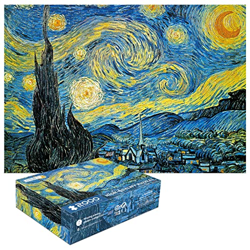 2000 Pieces Puzzles for Adults Jigsaw Puzzles Floor Puzzle Kids Intellectual Game Learning Education Decompression Toys - The Starry Night, Van Gogh by CHengQiSM