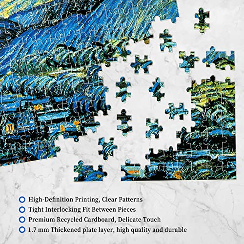 2000 Pieces Puzzles for Adults Jigsaw Puzzles Floor Puzzle Kids Intellectual Game Learning Education Decompression Toys - The Starry Night, Van Gogh by CHengQiSM