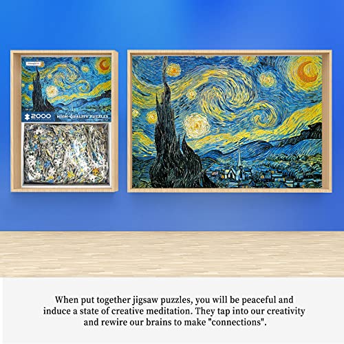 2000 Pieces Puzzles for Adults Jigsaw Puzzles Floor Puzzle Kids Intellectual Game Learning Education Decompression Toys - The Starry Night, Van Gogh by CHengQiSM