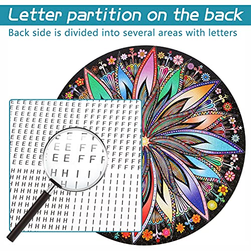 Bgraamiens Puzzle-Blooming Flowers-1000 Pieces Creative Geometric Round Blue Board Colorful Mandala Jigsaw Puzzle from Panley