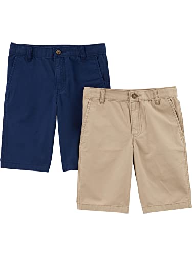 Simple Joys by Carter's Baby Boys' Toddler 2-Pack Flat Front Shorts, Khaki, Navy, 4T by Carter's Simple Joys - Private Label