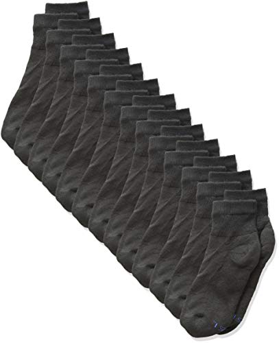 Hanes Boys' Small-Shoe Size: 4.5-8.5 EZ Sort Comfort Toe Seam Ankle Socks, 12 and 24-Pack Available, Black-12 Pack by Hanes
