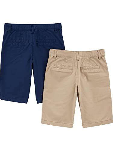 Simple Joys by Carter's Baby Boys' Toddler 2-Pack Flat Front Shorts, Khaki, Navy, 4T by Carter's Simple Joys - Private Label