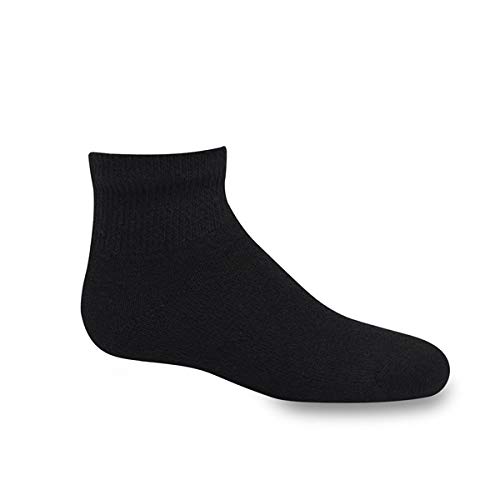 Hanes Boys' Small-Shoe Size: 4.5-8.5 EZ Sort Comfort Toe Seam Ankle Socks, 12 and 24-Pack Available, Black-12 Pack by Hanes