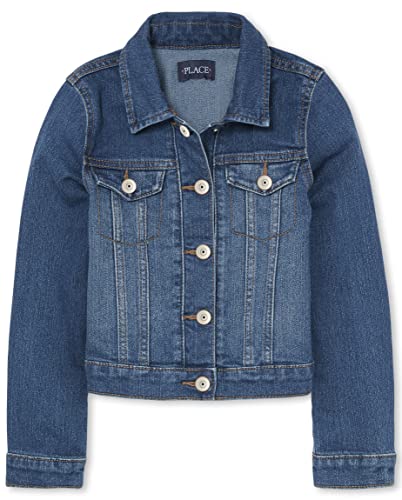 The Children's Place girls Denim Jacket, Azurewash, 7 8 US by The Children's Place