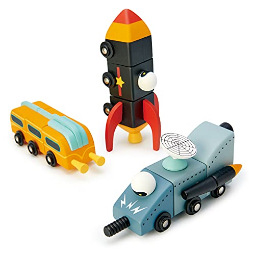 Tender Leaf Toys - Space Race - Mix and Match Space Themed Vehicles Toy Set - Creative Pretend Play for Kids 3+ by Tender Leaf Toys