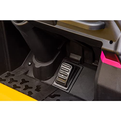 sopbost 12V 4WD Ride On Truck Kids Electric Ride On Car with Remote Control 2 Seater Battery Powered 6 Wheels Truck with Dump Bed, Music Play, Hot Pink by sopbost