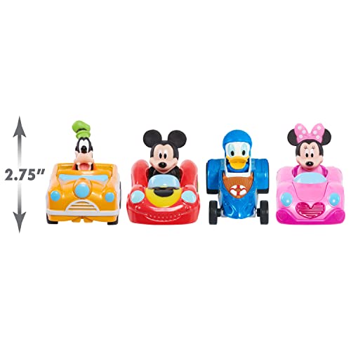 Disney Junior Mickey Mouse Diecast Vehicles 4-Piece Set, Kids Toys for Ages 3 Up by Just Play by Just Play