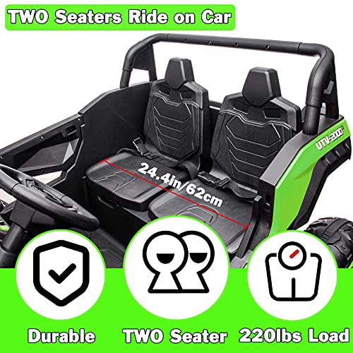 NEWQIDA 2 Seater Ride On Car 24V 10ah Ride On Truck with Power Driving Wheels Kids 4x4 Ride On Buggy with Remote Control Electric Vehicles 4WD Ride On UTV Max 220lbs Load for Adults Teens Kids, Green from NEWQIDA