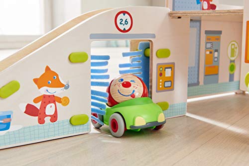 HABA Kullerbu Parking Garage - 3 Levels of Play with Car Wash, Fuel Pumps, Ramps & 2 Kullerbu Vehicles from HABA